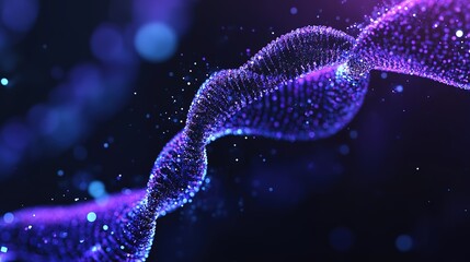 Aufkleber - Dark abstract background, life sciences and genomics dark blue purple and black colors background, 8k Resolution