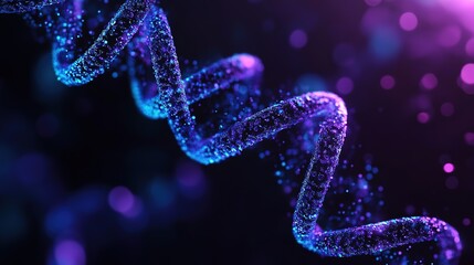 Aufkleber - Dark abstract background, life sciences and genomics dark blue purple and black colors background, 8k Resolution