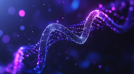 Aufkleber - Dark abstract background, life sciences and genomics dark blue purple and black colors background, 8k Resolution