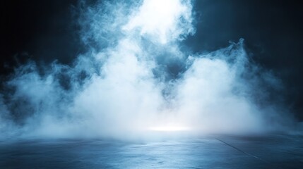 Aufkleber - Mysterious Fog and Smoke Creating an Eerie Atmosphere in Dark Setting : Generative AI