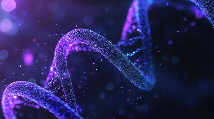 Aufkleber - Dark abstract background, life sciences and genomics dark blue purple and black colors background, 8k Resolution