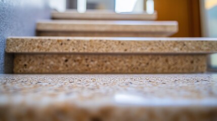 Poster - Closeup of beautiful stone stairs highlighting texture and design showcasing modern architectural details : Generative AI