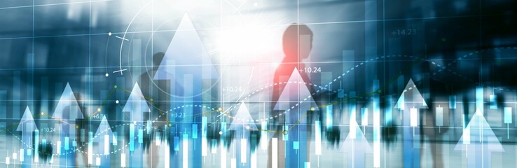 Wall Mural - stock market forex trading graph and candlestick chart suitable for financial investment concept