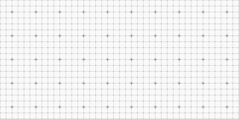 Poster - Square grid texture, grid line paper sheet with crosses and dots, blank grid sheet for technology, drawing and architecture draft, texture of square graph paper, notebook pattern