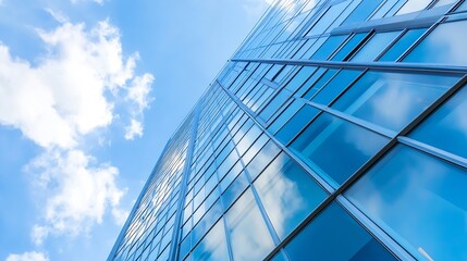 Aufkleber - Impressive glasswalled skyscraper reaching towards the sky showcasing modern architecture and design : Generative AI