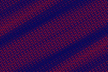 Fototapete - Abstract background with red triangle dots. Triangle liner halftone geometric background. Halftone triangular retro 80s pattern. Minimal style retro dynamic wallpaper.	