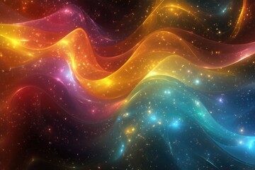 Fototapete - Vibrant abstract waves of color flowing seamlessly, creating a dynamic and energetic visual effect.