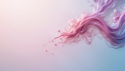 Poster - Flowing abstract art in soft pink shades digital canvas artistic composition minimalist environment serene viewpoint concept of fluidity and beauty
