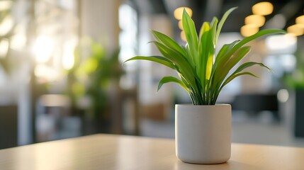 Aufkleber - Indoor Potted Plant in a Beautiful Modern Office Environment Filled with Natural Light : Generative AI