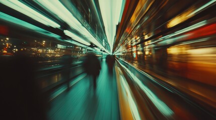 Poster - Night City Lightspeed, Motion Blur Masterpiece