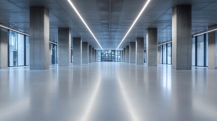 Leinwandbilder - Modern spacious interior with sleek pillars and bright lighting creating an open atmosphere : Generative AI