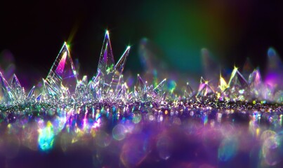 Poster - Sparkling crystal formations. AI.