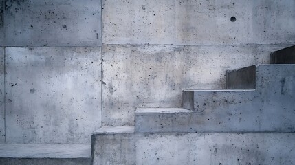 Aufkleber - Textured Concrete Wall with Steps and Unique Patterns in a Modern Style : Generative AI