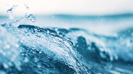 Poster - Dynamic Ocean Waves Captured in a Crystal Clear Freshwater Scene of the Sea : Generative AI