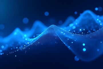 Poster - abstract blue Deep Ocean Blue Abstract Design Futuristic Neon Blue Digital Background 
