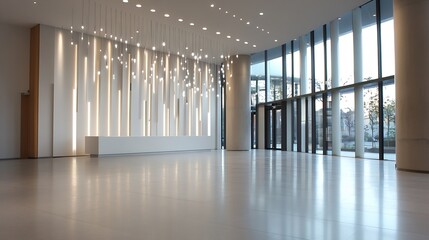 Fototapete - Elegant modern interior with bright lighting and minimalist design creating a welcoming and spacious atmosphere : Generative AI