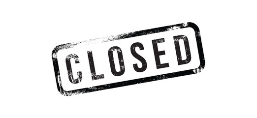 Poster - Closed rectangular rubber stamp on transparent background. Vector black closed text stamp. 