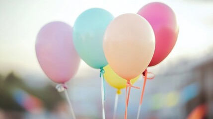 Aufkleber - Colorful Collection of Balloons Floating in the Air Perfect for Celebrations : Generative AI