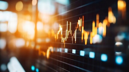 Poster - Abstract representation of stock market data with dynamic charts and glowing trends indicating financial growth : Generative AI