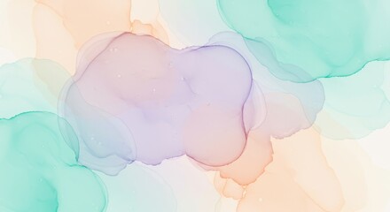 Wall Mural - dreamy pastel watercolor abstract - serene, ethereal, fluid, soft, and dreamy. symbolizing peace, tr