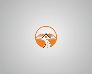 Poster - Way to home for real estate logo design modern vector template.