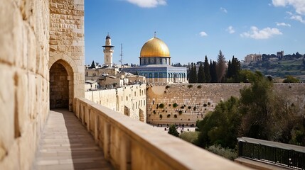 Aufkleber - Historical architecture view of the Dome of the Rock in Jerusalem on a sunny day : Generative AI