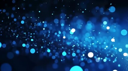 Poster - Vibrant blue particles create mesmerizing effects in dynamic motion, enhancing the digital atmosphere at night