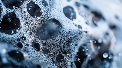 Fototapete - Detailed view of powerful soap bubbles forming on a surface with sparkling water effects : Generative AI
