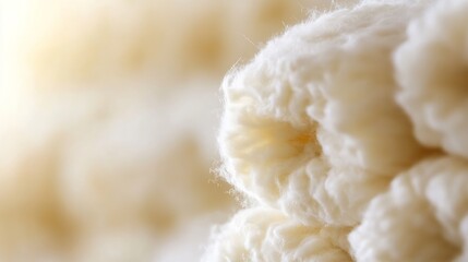 Poster - Soft textured closeup of natural wool fibers showcasing warmth and coziness in a serene setting : Generative AI