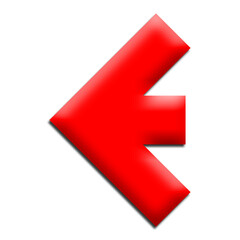 Wall Mural - red arrow isolated on white