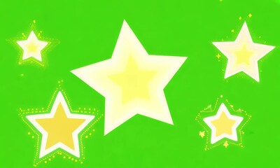 Wall Mural - sparkling star 2d alpha channel green screen. vector, doodles style stars blinking effects