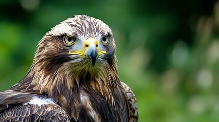 Poster - Majestic Closeup of a Fierce Eagle with Intense Eyes and Powerful Beak in Natural Habitat : Generative AI