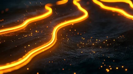 Poster - Glowing Pathways: Illustrating the dynamic flow of energy through glowing pathways, the image portrays a sense of interconnectedness and the intricate dance of light within a complex system. 