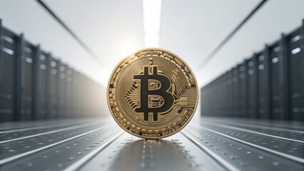 Poster - Bitcoin coin symbolizing digital currency and investment opportunities in a global financial market