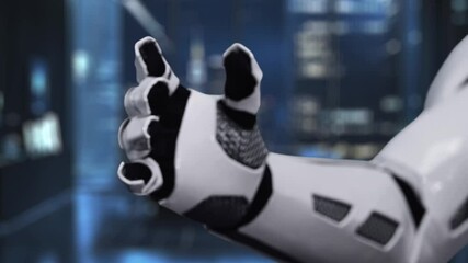 Poster - a hand reaches towards a digital shield featuring a lock symbol, symbolizing cybersecurity in a mode