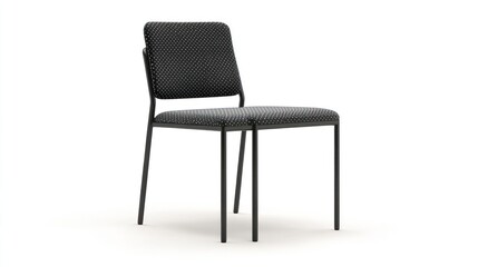 Modern black fabric chair isolated on white background, for use in commercial design or interior design projects