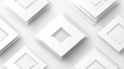Poster - White Abstract Geometric Square Pattern Background Design.