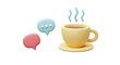 © Daniel - Isolated Coffee Cup with Speech Bubbles, Symbolizing Communication and Conversation over Coffee