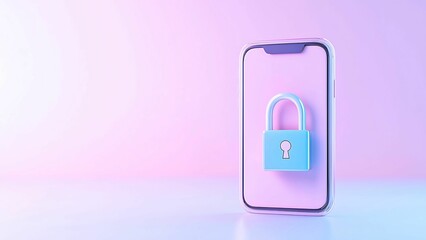 Poster - a phone with lock on the screen.