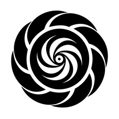 Poster - an artistic swirling floral design in black and white