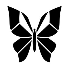 Poster - a stylized black butterfly with geometric shapes and wings spread