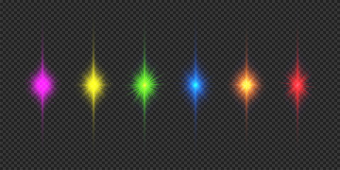 Poster - Set of multicolor light effects of lens flares