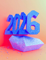 Poster - Bold and vibrant 2026 floats on a sparkling base in a dazzling and energetic setting
