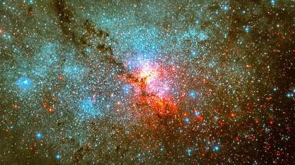 Poster - Dwarf galaxy reveals stunning colors and celestial wonders in the night sky