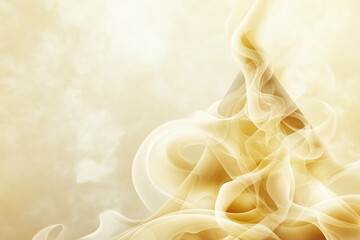 Poster - Swirling golden smoke creating a mesmerizing, abstract design on a light background