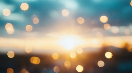 Leinwandbilder - Artistic bokeh effect capturing sunset light through glass with soft blurred colors creating a dreamy atmosphere : Generative AI