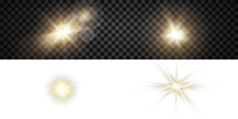 Wall Mural - vector transparent sunlight with sun glare. overlay, sun rays and glare, sun, sunrays, light transit
