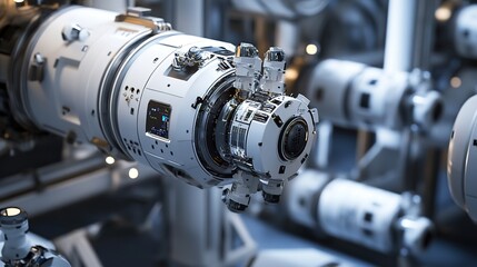 Poster - A next-gen orbital factory utilizing AI and robotics for spacecraft assembly.