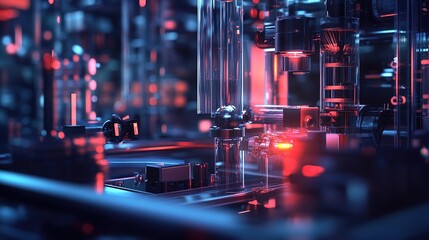 Poster - An advanced quantum AI system optimizing factory production lines.