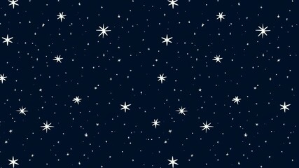 Poster - Seamless looping video pattern of sparse stars on a dark space background.